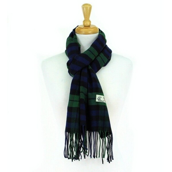 green plaid cashmere scarf