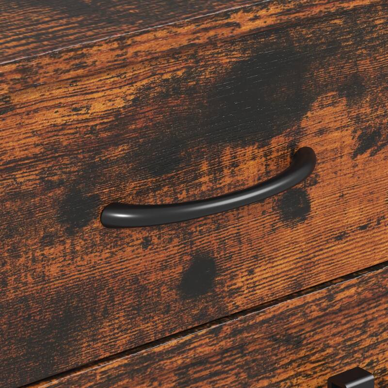 Double Dog Crate Furniture w/Drawers for Small Dogs, Rustic Farmhouse Dog Kennel End Table, Sliding Barn Doors - 47.2"W