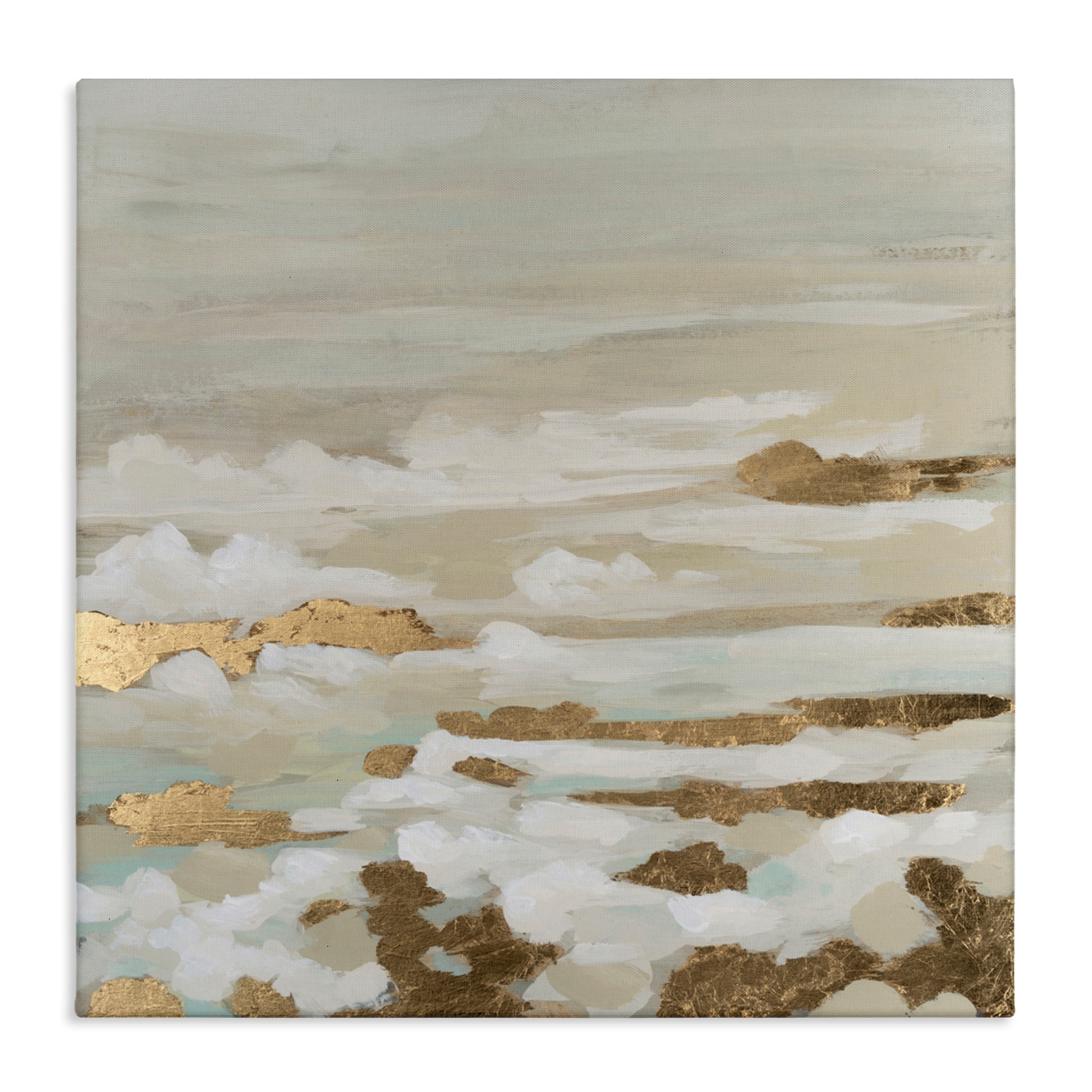 Stupell Gilded Surf Abstract Waves Canvas Wall Art Design By June Erica Vess