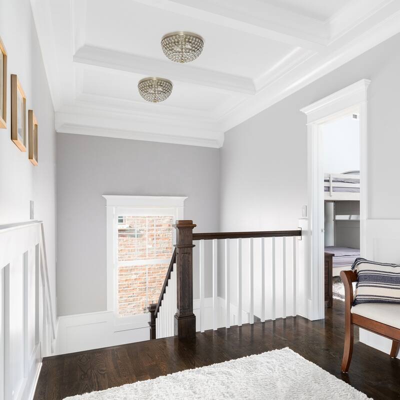 HomeStock 13" Metal Flush Mount Ceiling Light 2-Pack - Antique Brass Bowl Shade Fixture - 13