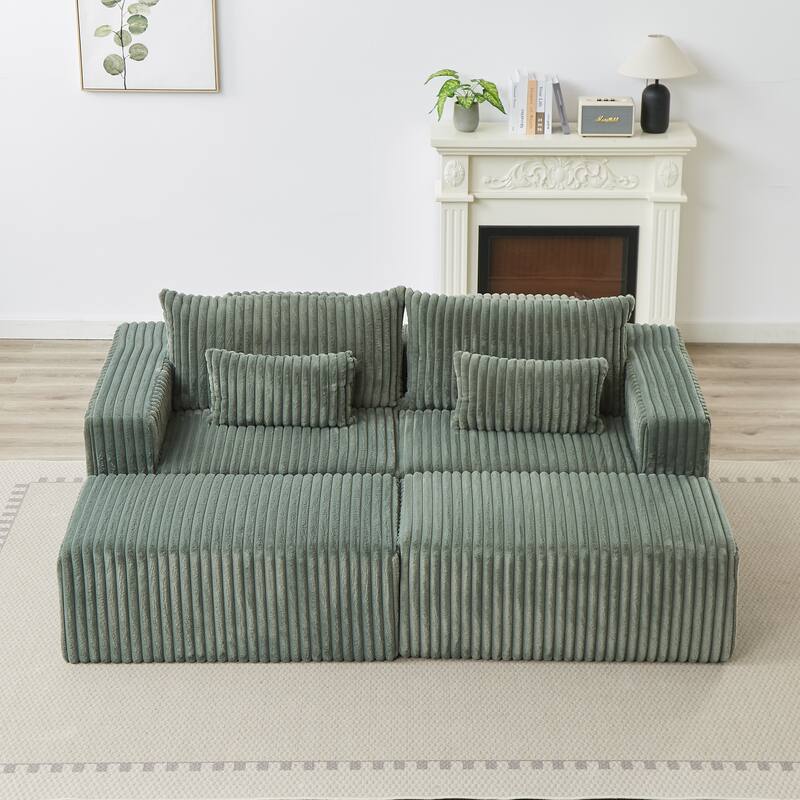 Oversized 87" Modular Sectional Lounge Chaise with 2 Ottoman