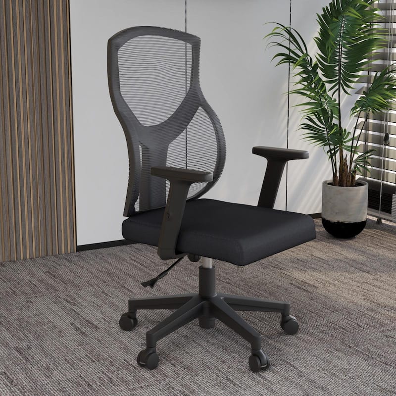 Glen Ergonomic Swivel Adjustable Mesh Exceutive Office Desk Chair with Lumbar Support, Arms & Cotton Seat for Home Office