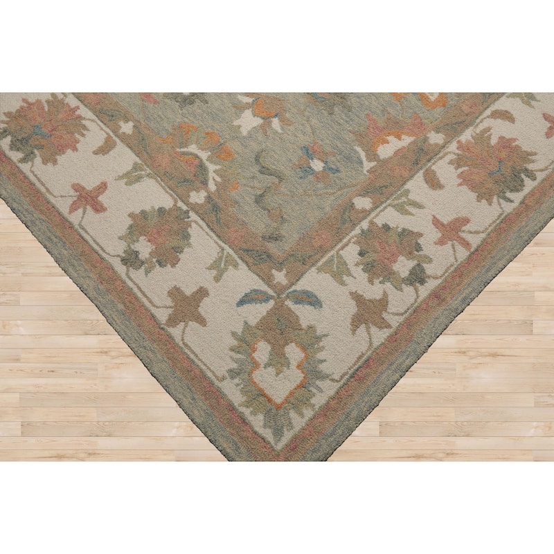 Multi Size Moss Traditional Agra Hand Hooked Wool Oriental Area Rug