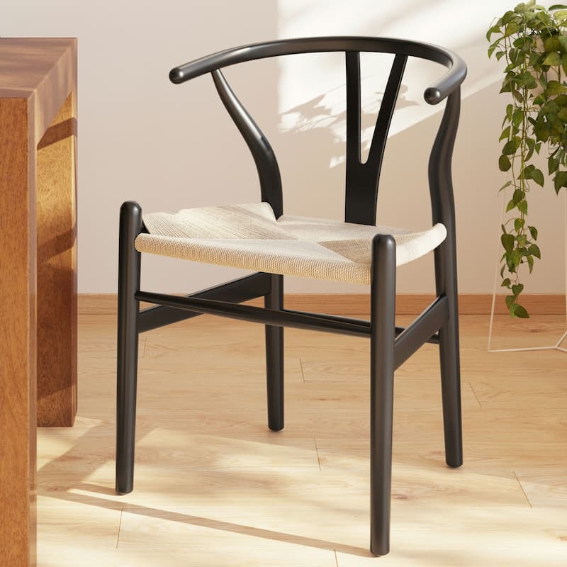 Poly & Bark Weave Chair - Solid Wood with Woven Seat