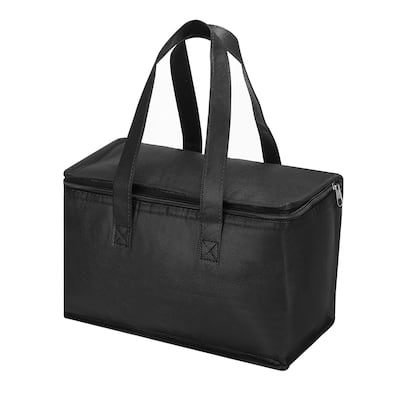 11"x5.5"x6.7" Insulated Reusable Grocery Bag Food Delivery Tote Bag, Black