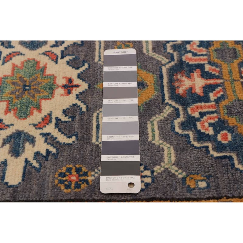 ECARPETGALLERY Hand-knotted Uzbek Ghazni Grey Wool Rug - 2'7 x 4'1
