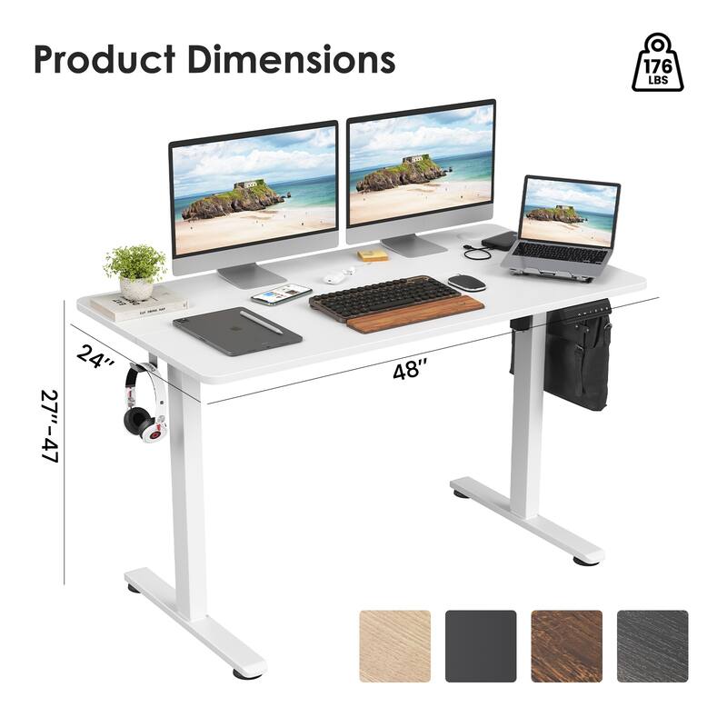 Electric Standing Desk Adjustable Height Sit Stand Home Office Desk with Splice Board