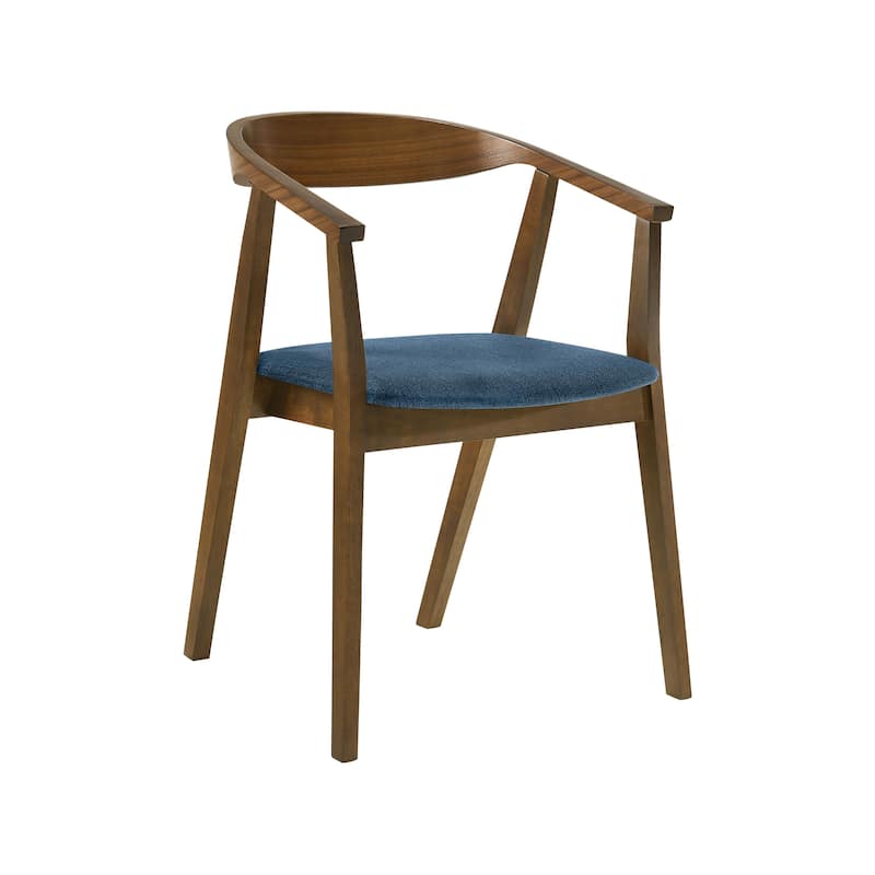 Santana Mid-Century Modern Upholstered Wood Dining Chairs - Set of 2
