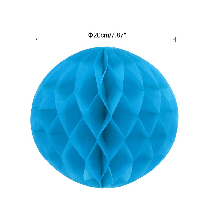 6Pcs Paper Pom-Poms Balls Paper Tissue Flower Ball for Party Decor - Blue - 8 Inch
