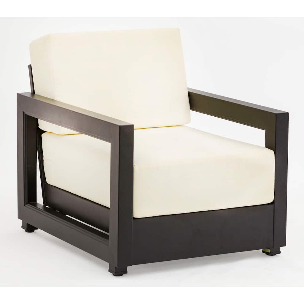 SAFAVIEH Couture Naoma Cushioned Teak Indoor/Outdoor Arm Chair and Cushion Covers