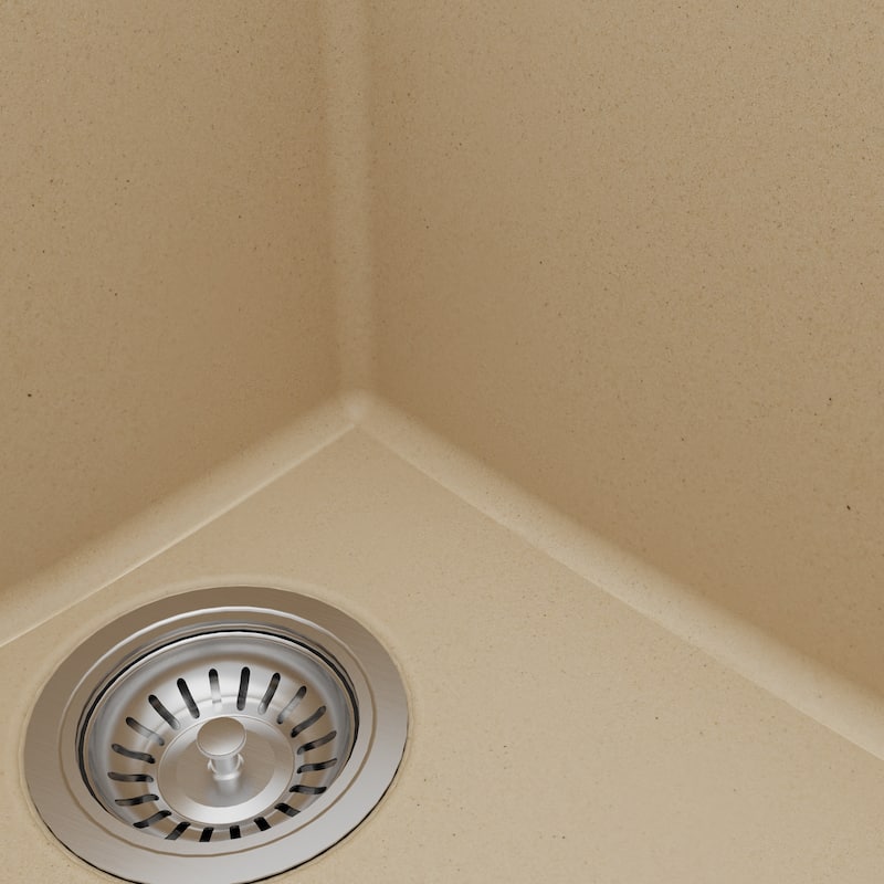 Karran 33" Top Mount Large/Small Bowl Quartz Kitchen Sink Kit - 33" x 22" x 9"