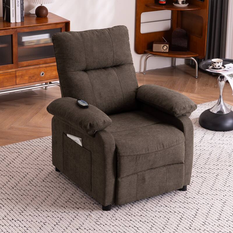 160° Recliner Chair for Elderly Seniors-Power Reclining Chair with 8-Point Massage & Heating, Soft Chenille Fabric