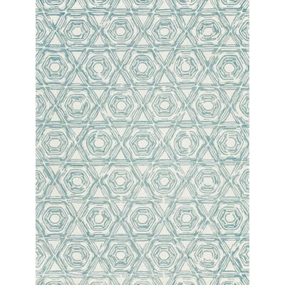 EXQUISITE RUGS Caprice Hand-tufted New Zealand Wool Dark Blue/Ivory Area Rug.