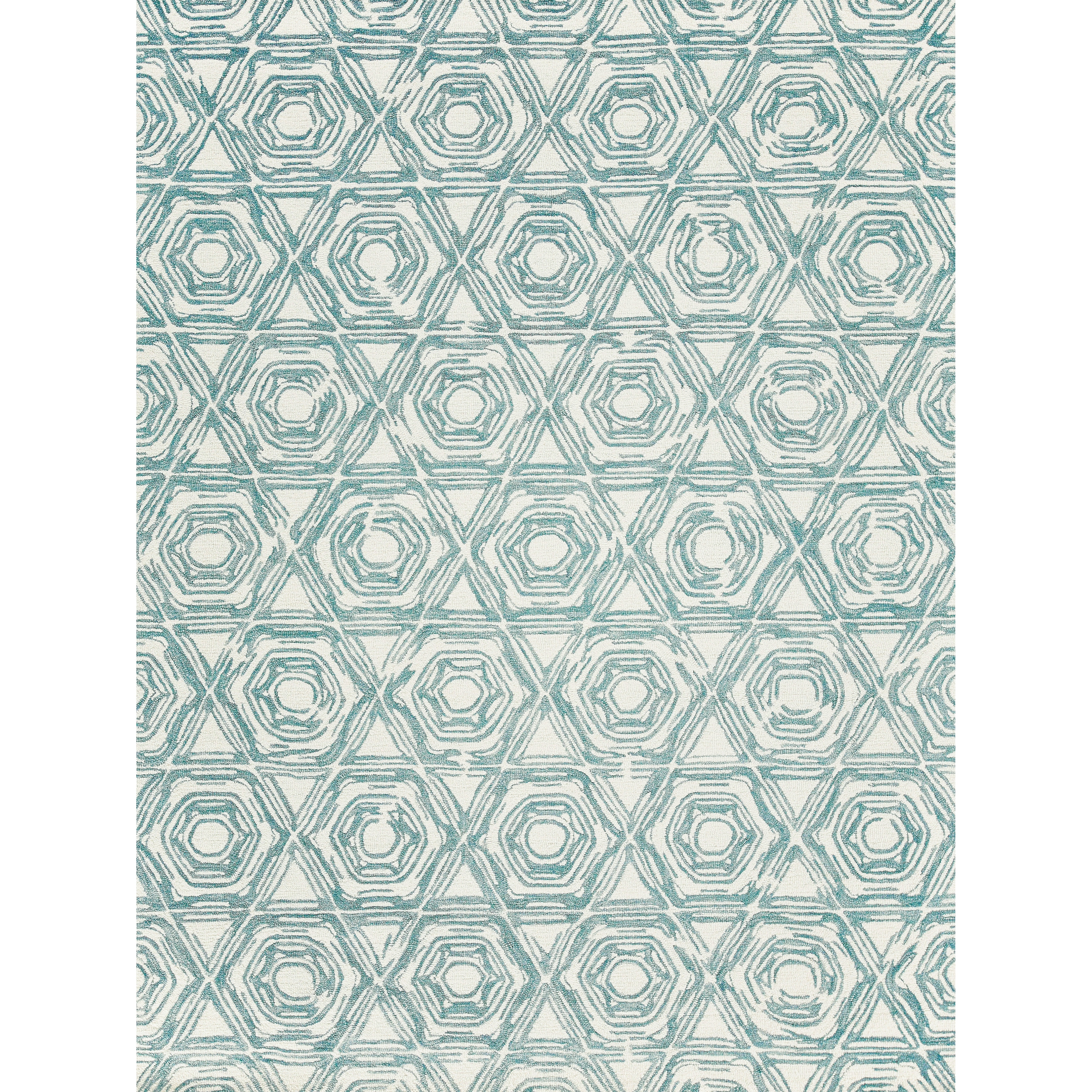 EXQUISITE RUGS Caprice Hand-tufted New Zealand Wool Dark Blue/Ivory Area Rug.