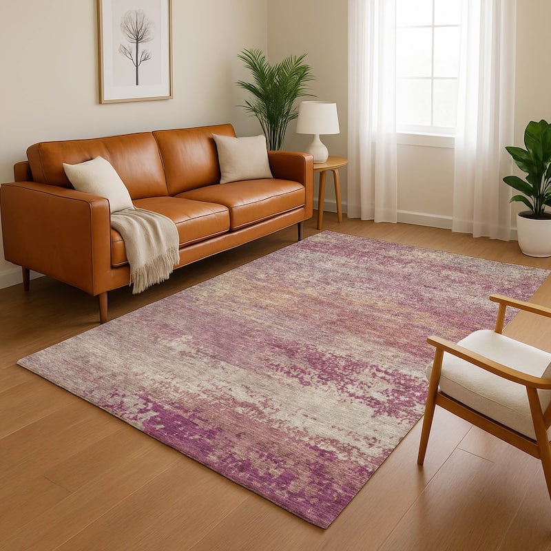 Premium Washable Super Soft Modern Casual Mayfield Rug - Merlot - 2'6" x 3'10"