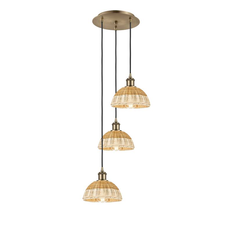 Innovations Lighting Endless Possibilities Ballston - Bristol Natural II - 3 Light 14" Cord Hung Multi Pendant - Antique Brass