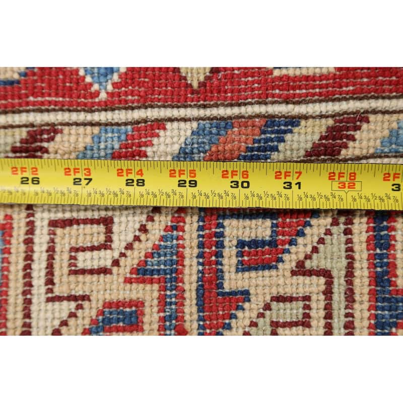 Geometric Super Kazak Oriental Vegetable Dye Area Rug Wool Handmade - 8'8" x 11'9"