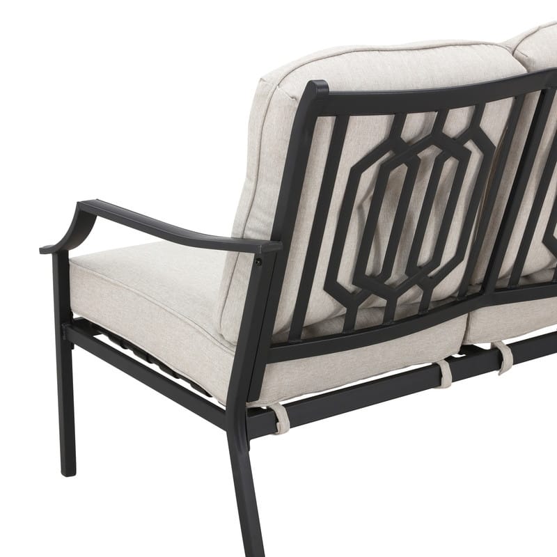 Patio Festival 2-Piece Outdoor Metal Sofa with Coffee Table Set