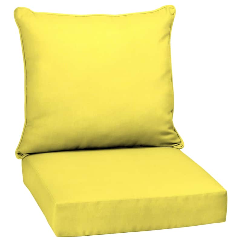 Arden Selections 24-inch Outdoor Deep Seat Cushion Set - 24 W x 24 D in. - Lemon Yellow Leala
