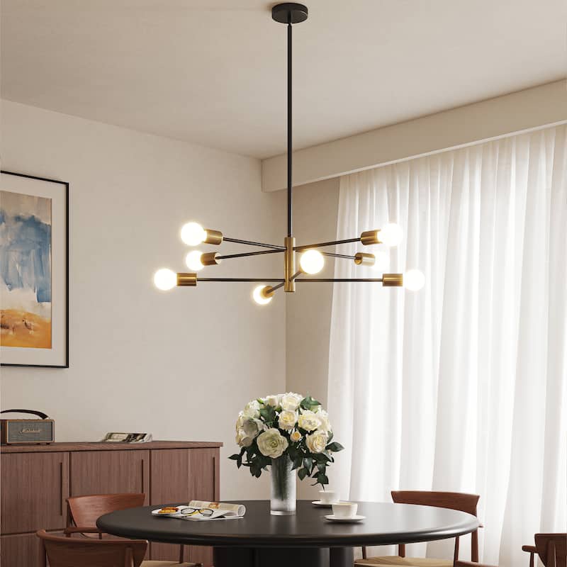 8 - Light Modern Linear Sputnik Chandelier for Dining Room