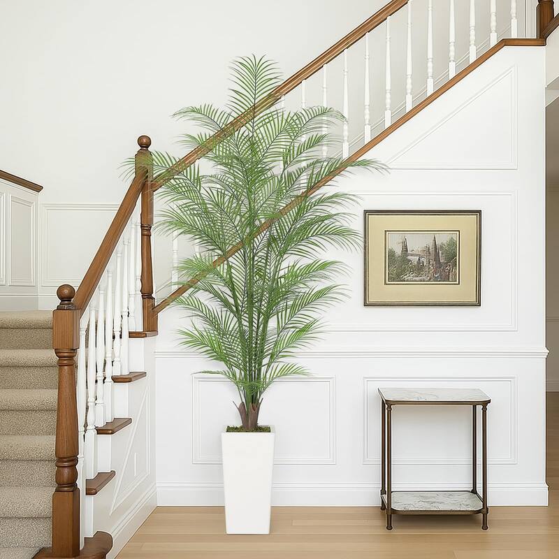 4FT Faux Areca Palm Plants Fake Palm Tree w/ 44 Realistic Trunks & Full Lifelike Palm Leaves Artificial