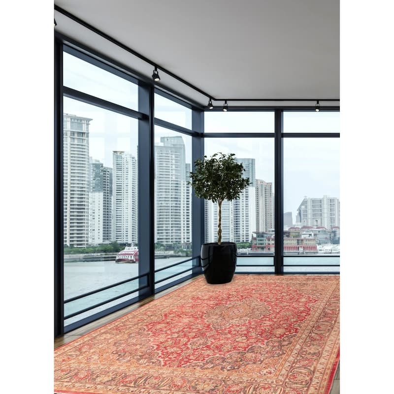 ECARPETGALLERY Hand-knotted Antalya Vintage Red Wool Rug - 9'7 x 12'4