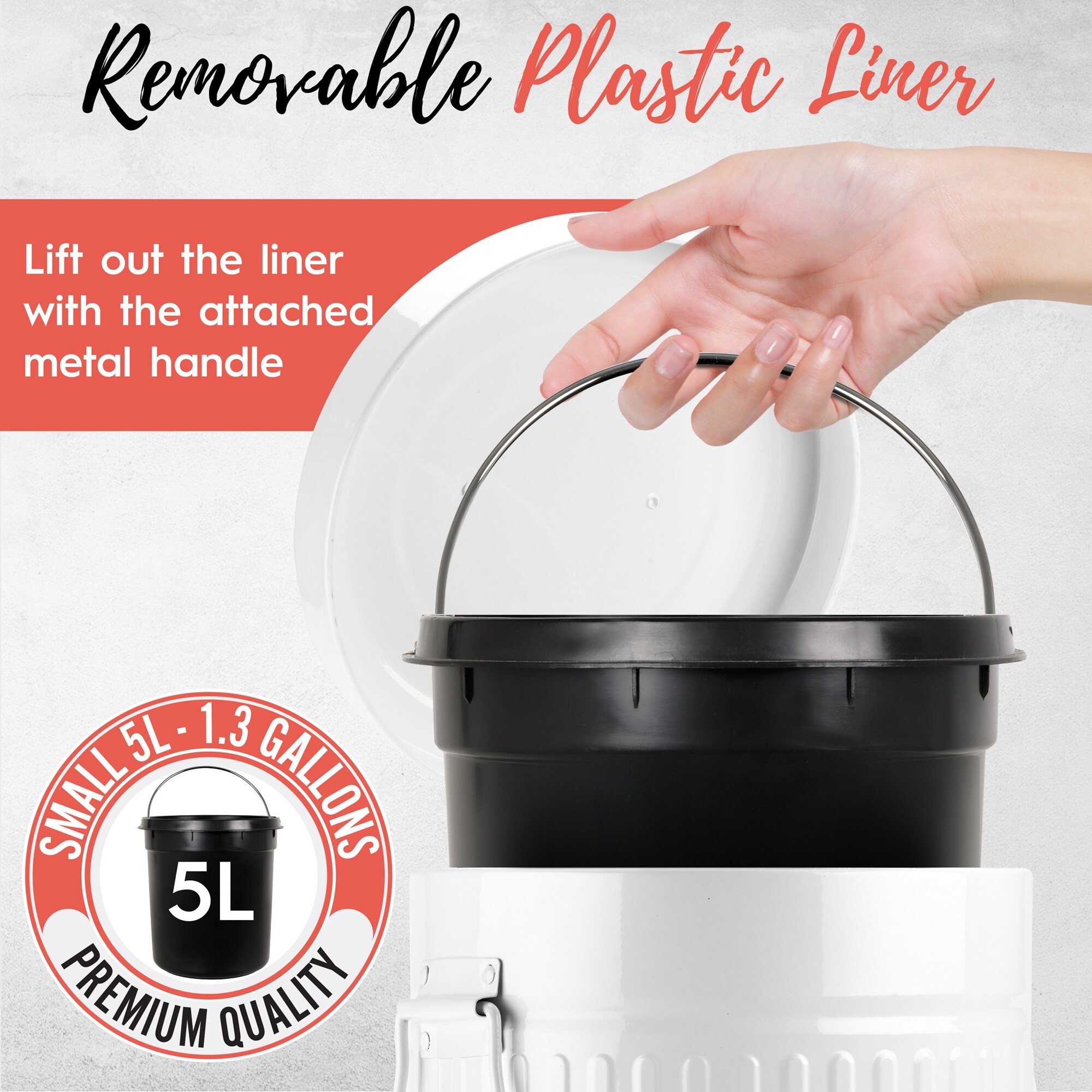 Autumn Alley Farmhouse Bathroom Trash Can Galvanized Trash-image