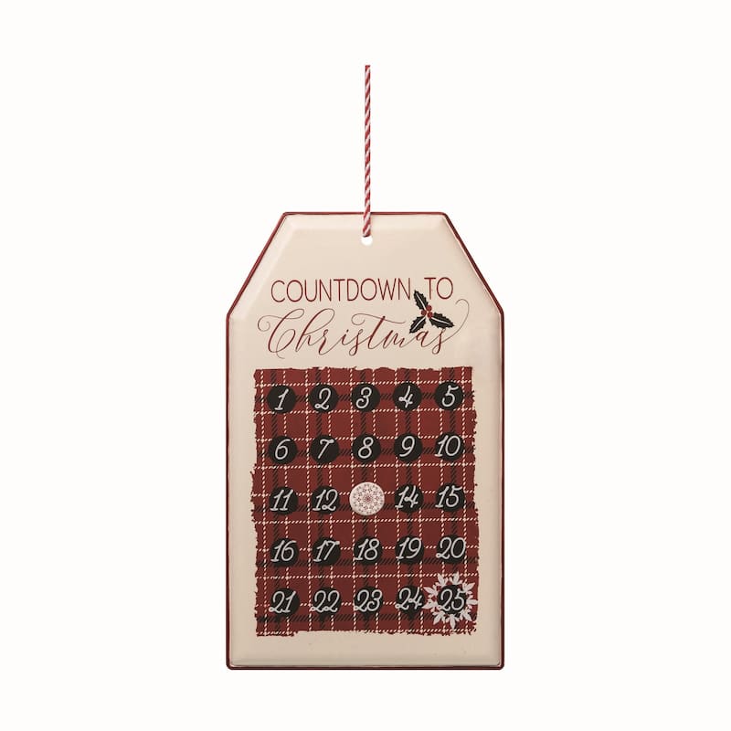 Transpac Metal 16 in. Multicolor Christmas Countdown with Magnet Set of 2
