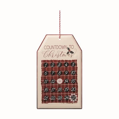 Transpac Metal 16 in. Multicolor Christmas Countdown with Magnet Set of 2