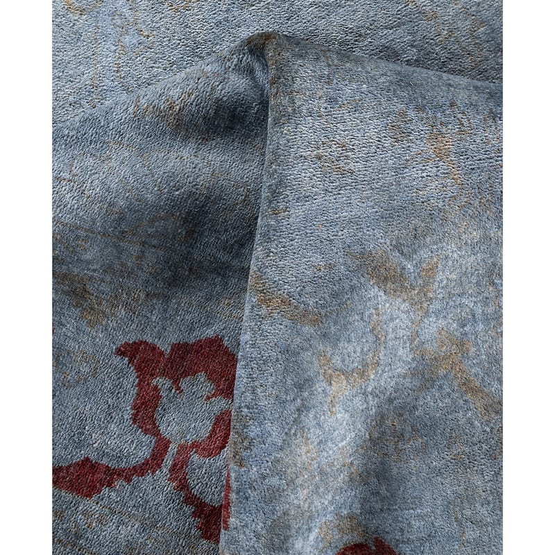 Overdyed One-of-a-Kind Hand-Knotted Area Rug - Gray - 6' 1" x 9' 1"