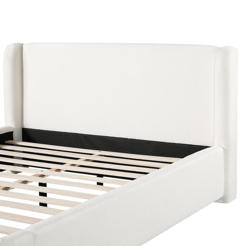 Christopher Knight Home - Modern Upholstered Boucle Frame with Wingback Headboard