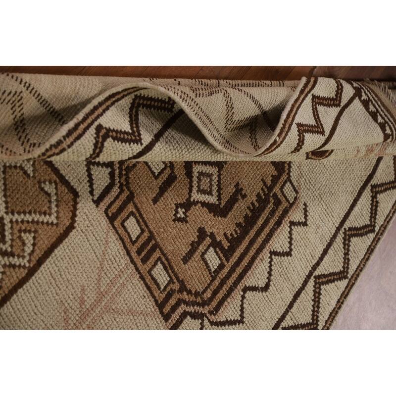 Anatolian Oriental Runner Rug Natural Dye Handmade Wool Carpet - 3'5"x 10'9"