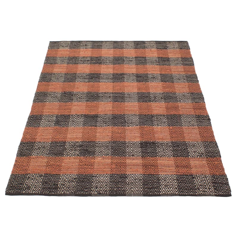 ECARPETGALLERY Flat-Weave Palas Denizli Black Jute Kilim - 5'8 x 8'2
