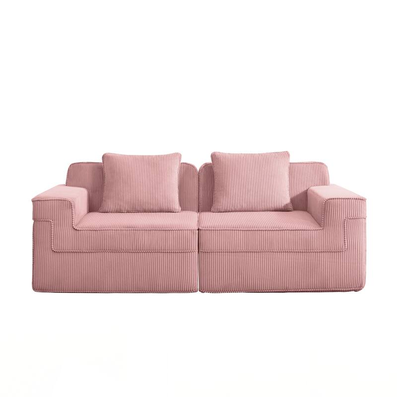 Modular 2 Seat Loveseat Boneless Sofa, Cloud Sectional Couch with Deep Seat