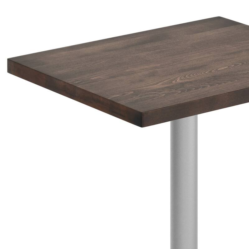 Rectangular Solid Wood Commercial Tabletop with 22" x 22" Dining Height X-Base