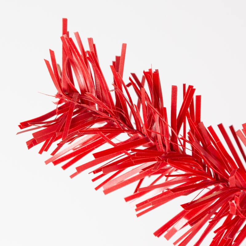 Festive 9 Foot Pre Lit White and Red Garland