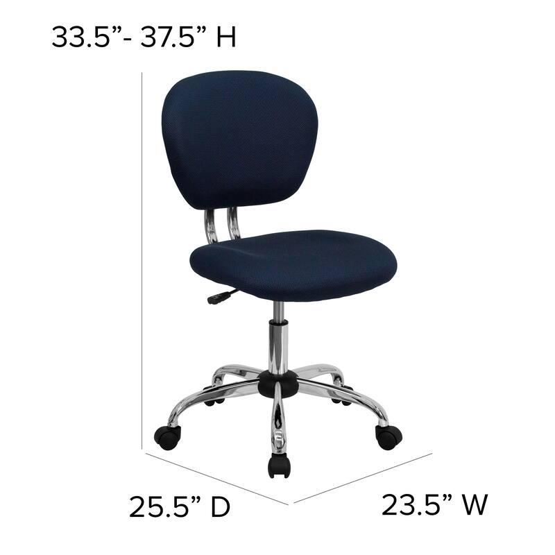 Mid-back Mesh Padded Swivel Task Office Chair with Chrome Base