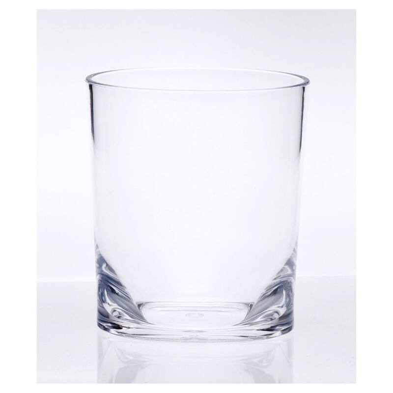HomeRoots Set of Four Clear Tritan Plastic Stemless Whiskey Glass - 3.50 in. x 3.93 in. x 3.50 in.