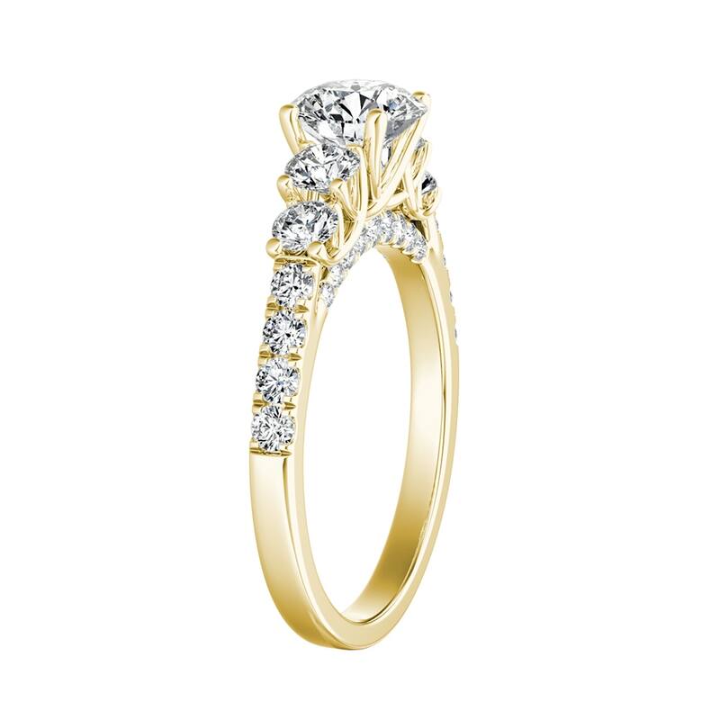 Auriya 14k Gold 2 1/4cttw 5-Stone Moissanite Engagement Ring