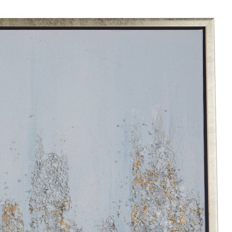 Canvas Geode Framed Wall Art with Silver Frame - Blue - Roche River Decor