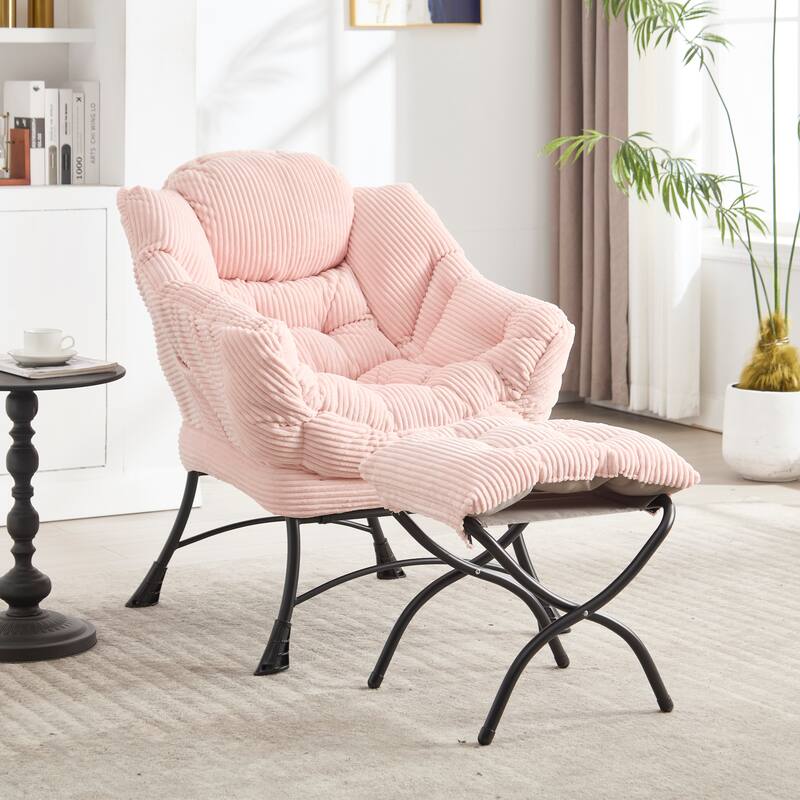 Lazy Chair Accent Chair with Ottoman