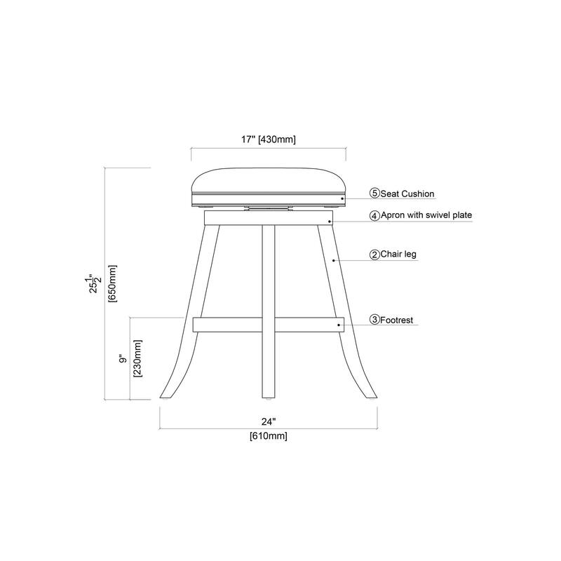 Fenton Swivel Backless Stool