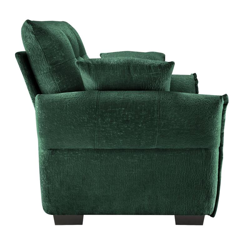 53.94″ Chenille 1-Seater Sofa with Support Cushions & Throw Pillows