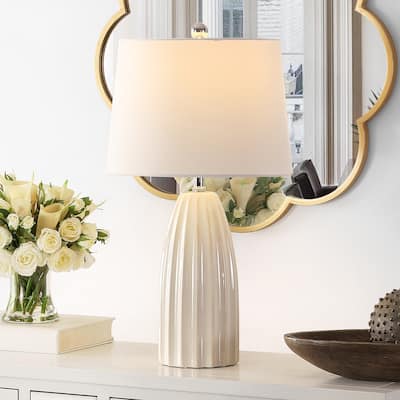 SAFAVIEH Lighting 25.5-inch Kayden Ceramic Table Lamp - 14" x 14" x 25.5"