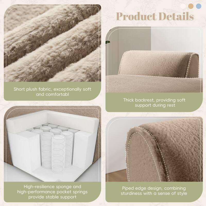 Oversized Modular Sofa,Foam-Filled Sofa Bed,Free Combination