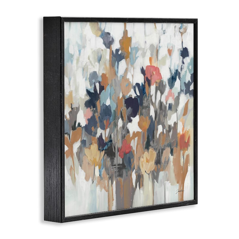Stupell Modern Painterly Floral Arrangement Abstract Petals Framed Wall Art - Multi-Color