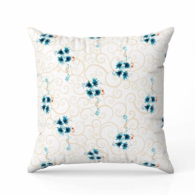 Orchid Artistry Indoor/Outdoor Reversible Throw Pillow White and Beige