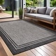 preview thumbnail 4 of 9, Washable Bordered Indoor Outdoor Rug for Patio, Deck, Porch
