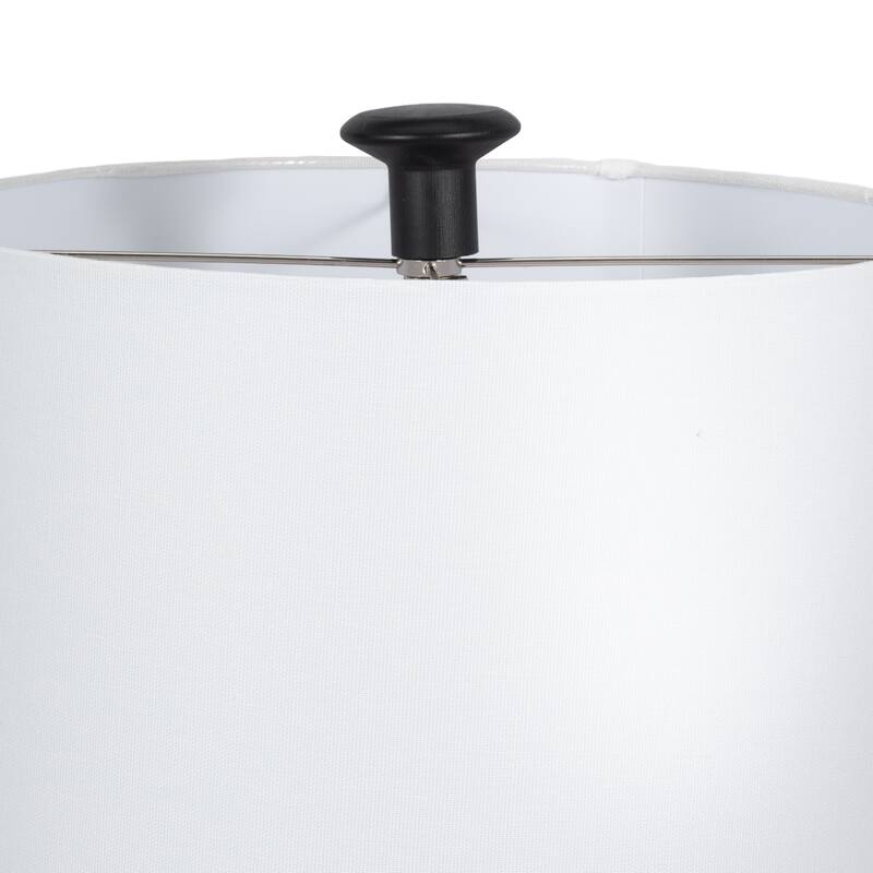 Sagebrook Home Black 27" Carved Resin & Metal Totem Table Lamp - 14" x 15" x 27"