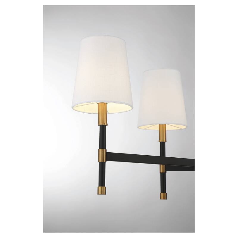 Savoy House Brody 6-Light Linear Chandelier - Black/Brass
